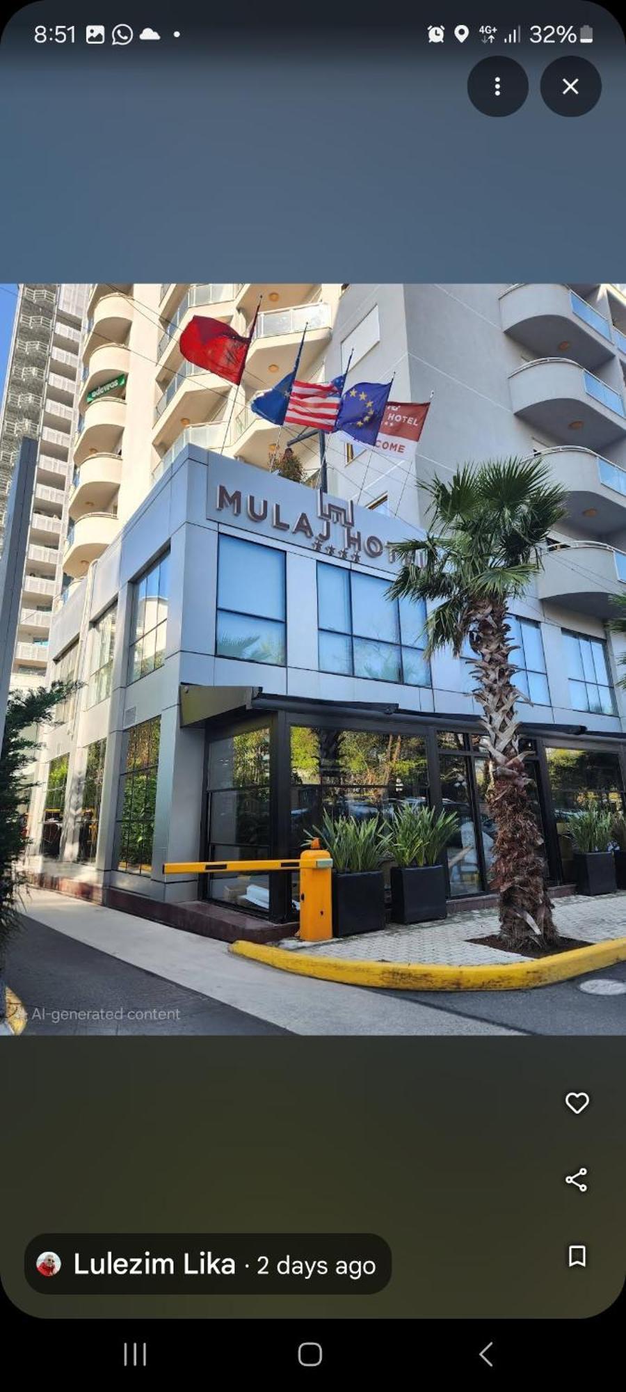 Mulaj Hotel Тирана Экстерьер фото